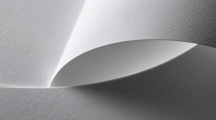 Close-up of folded white paper.  Soft, subtle texture.  Light and shadow create a sense of depth.  Curved, overlapping edges