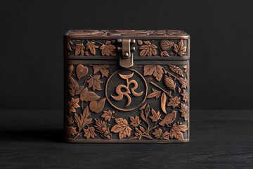 Brass inlay wooden box high resolution picture