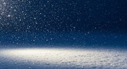 Sparkling Winter Snowfall Background with Shimmering Ground.