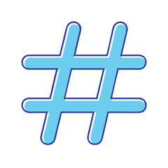 Obraz premium A group of five hashtag symbols shown with contrasting colors