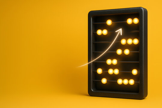 Digital Abacus Glow with Luminous Beads for Financial Analytics and Quantum Computing