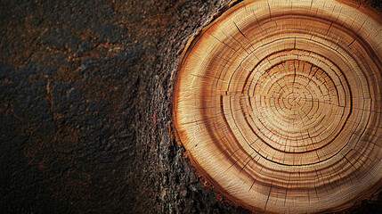 Cross-section of tree rings symbolizing age, copy space. Concept International Day of Older Persons.