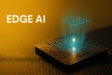 Fototapeta premium Edge AI Holography with Dynamic Display for Decentralized Artificial Intelligence Visuals