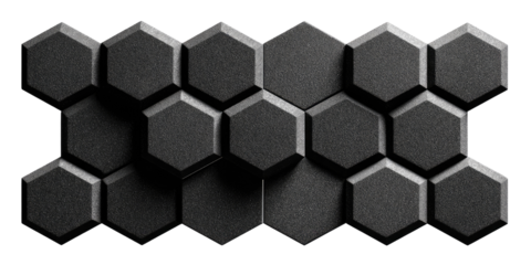 A dark gray, textured, hexagonal pattern