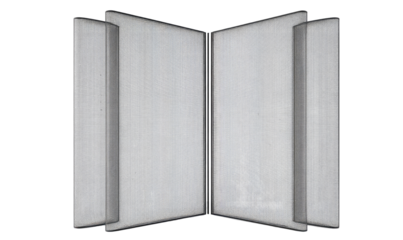 Open book-like object, light gray, flat