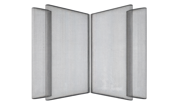 Open book-like object, light gray, flat