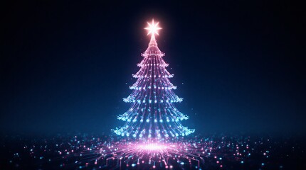 futuristic digital christmas tree design | futuristic, christmas, digital, technology, design theme