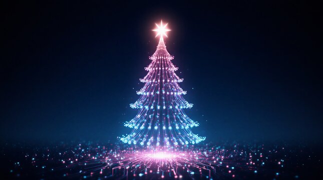 futuristic digital christmas tree design | futuristic, christmas, digital, technology, design theme