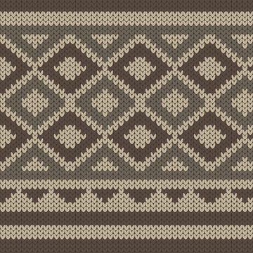 Vector illustration of Malaysian textile, Tiang Seri Songket. Traditional malay motive knitted pattern