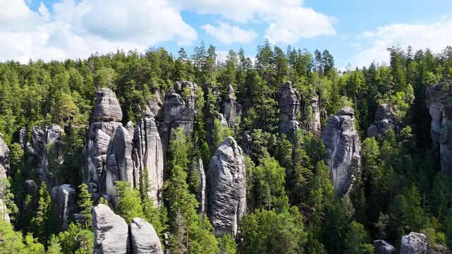 Adr&scaron;pach Rocks between the Teplice Mountains drone flyover