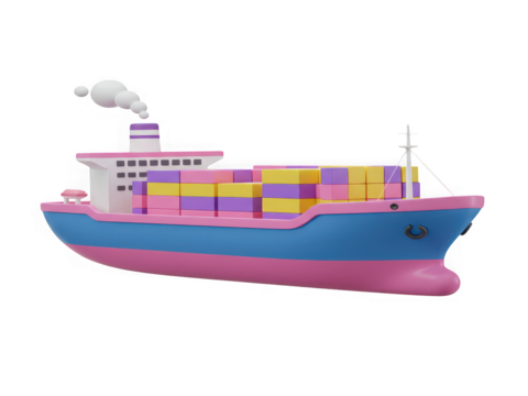 Massive container ship loaded with colorful cargo sailing on the open sea transportation concept