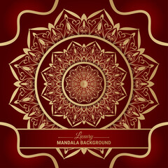 Luxury geometric gold gradient mandala background design.