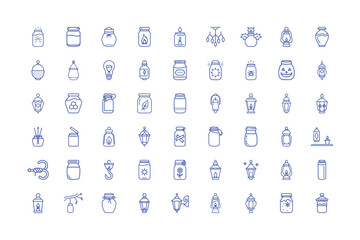 Vector art of collection of handdrawn jar and container icons