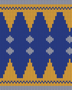 Vector illustration of Malaysian textile, Tiang Seri Songket. Traditional malay motive knitted pattern