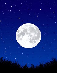 Full moon night sky