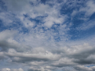 Fototapeta premium Blue cloudy sky. Nature background for design. Cloudscape.