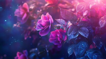 Charming rose flower shining brightly in sparkling garden scenery picture