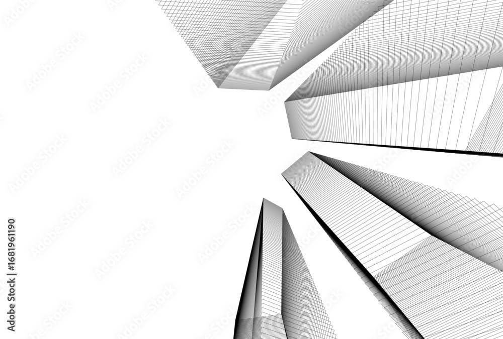 Canvas Prints abstract architectual drawing vector 3d illustration