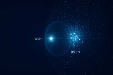 Vector Search Visualization with Interconnected Luminous Paths for Data Retrieval