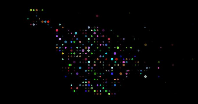 Emerging Dot Pattern as Vibrant Heard Island Country Silhouette