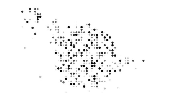 Vibrant Circles Soaring to Shape Heard Island Map Silhouette Animation