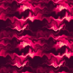 Moody ombre blur tie dye effect seamless pattern. Wavy liquid paint flow background in bold hippy style. Striped textur for continuous design.