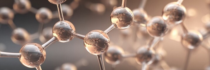 Close-up of intricate molecular structures with reflective surfaces, highlighting the beauty of material science research.