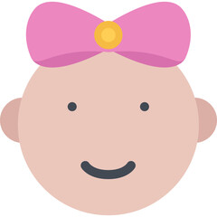 Smiling Baby Girl Icon Art