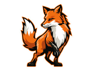 Fototapeta premium Fox character illustration with vibrant colors