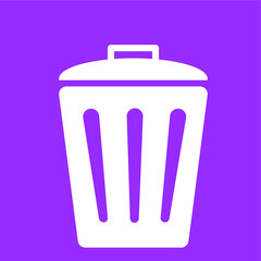Bin icon with detail and purple background