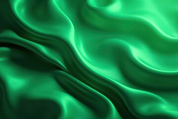 Obraz premium Fluid liquid-like drapes, deep emerald hues, luxurious sheen, cloth, emerald, drape