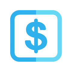 Obraz premium Flat dollar sign logo for financial services