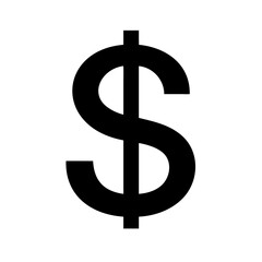 Fototapeta premium Flat dollar sign logo for financial services