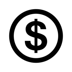 Obraz premium Flat dollar sign logo for financial services