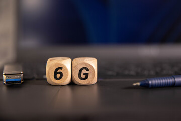 Displaying transparent Earth globe overlay and 6G text occupying center at lakeside, with red canoe.