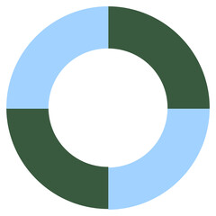 Bauhaus Blue and Green Abstract Circle