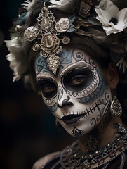 Day of the dead or dia de los muertos themed design for background, banner, wallpaper, cards, or advertising