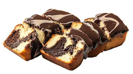 Delicious Marble Cake Slices with Chocolate Drizzle