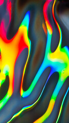 Abstract rainbow spectrum bubbles, colorful holographic liquid waves, neon iridescent texture background