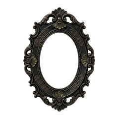 Ornate oval frame isolated on transparent background