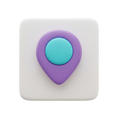 3d render of map pointer icon isolated on white background, navigation and location symbol used for travel