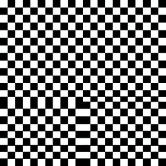 Fototapeta premium Classic black and white checkerboard pattern with a repeating geometric square grid.