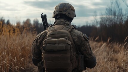 Special unit fighter faces enemy with intense gaze from behind in a tense standoff