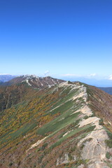Fototapeta premium 大天井からみる燕岳方面、夕日、百名山、長野