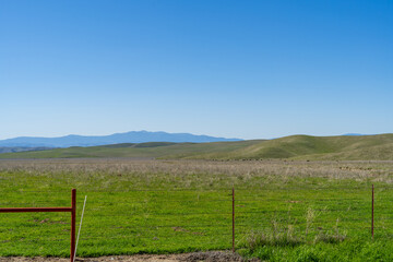 Aerial views of the large grassland at Carrizo Plains National Monuement 