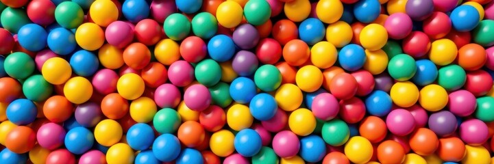 Vibrant multicolored balls create a dynamic and playful background texture, ideal for design projects needing a fun and energetic feel, background texture, bright