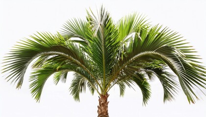 palm tree isolated on white white background tropical tree with fresh green leaves cutout