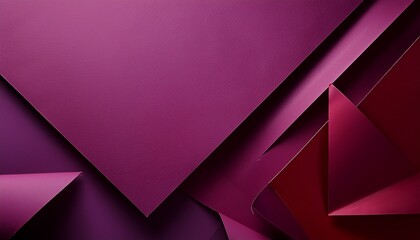 Obraz premium top down view deep purple paper on burgundy background creating geometric shapes with dynamic negative space ideal for modern graphic design