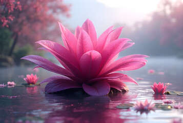 Vibrant pink leafs, love nature, vibrant pink leafs in water, vibrant pink tree , vibrant pink plant in river, beautiful nature view, vibrant pink flowers 