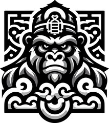 Decorative_Gorilla_Head_Vector_–_Angry_Ape_Face_with_Ethnic_Tribal_Patterns